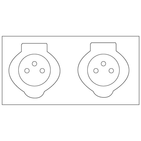 Plaque horizontale avec double prise de courant collection Soliste