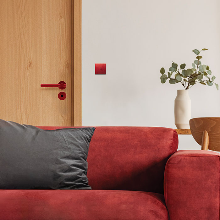 Poignée et interrupteur rouge Madame STEEL